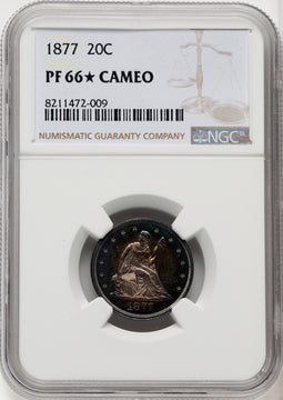 1877 20C CA Proof Twenty Cent Pieces NGC PR66