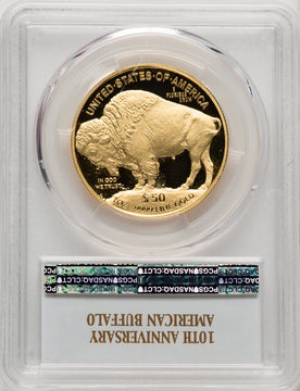 2016-W $50 One-Ounce Gold Buffalo 10th Anniversary PCGS PR70 (771879003)