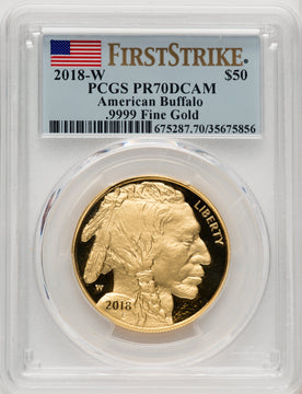 2018-W $50 One-Ounce Gold Buffalo First Strike PCGS PR70 (506708005)