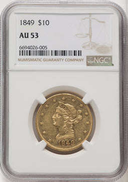1849 $10 Liberty Eagle NGC AU53 (771918005)