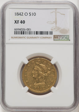 1842-O $10 Liberty Eagle NGC XF40