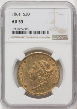 1861 $20 Liberty Double Eagle NGC AU53 (177142418)