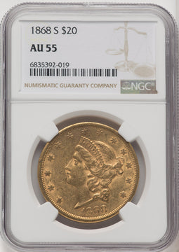 1868-S $20 Liberty Double Eagle NGC AU55 (771041011)