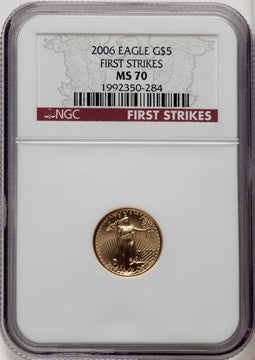 2006 $5 Tenth-Ounce Gold Eagle First Strike NGC MS70 (506711054)