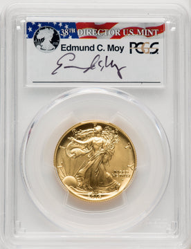 2016-W 50C Walking Liberty 100th Anniversary Gold Centennial FS Ed Moy PCGS MS70