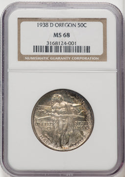 1938-D 50C Oregon Commemorative Silver NGC MS68 (770954018)