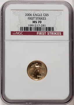 2006 $5 Tenth-Ounce Gold Eagle First Strike NGC MS70 (506711053)