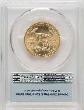 2016 $25 Half-Ounce Gold Eagle 30th Anniversary First Strike PCGS MS70