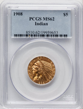 1908 $5 Indian Indian Half Eagle PCGS MS62 (505961039)