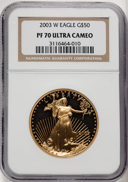2003-W $50 One-Ounce Gold Eagle Brown Label NGC PF70 (518887036)
