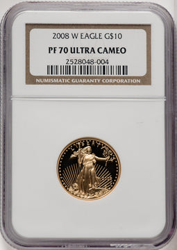 2008-W $10 Quarter-Ounce Gold Eagle NGC PF70 (506711021)