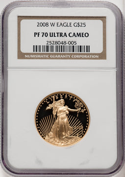 2008-W $25 Half-Ounce Gold Eagle NGC PF70 (506711023)