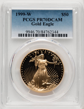1999-W $50 One-Ounce Gold Eagle PCGS PR70 (506708017)