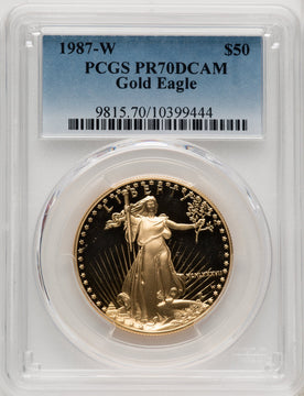 1987-W $50 One-Ounce Gold Eagle PCGS PR70 (506708011)
