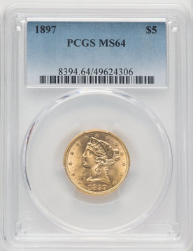 1897 $5 Liberty Half Eagle PCGS MS64