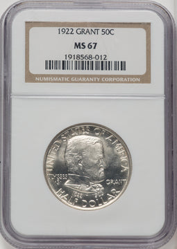 1922 50C Grant No Star Commemorative Silver NGC MS67