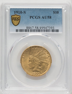 1910-S $10 Indian Eagle PCGS AU58 (519866015)