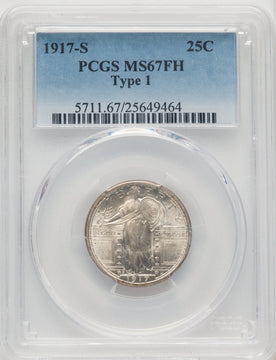 1917-S Type One FH Standing Liberty Quarter PCGS MS67