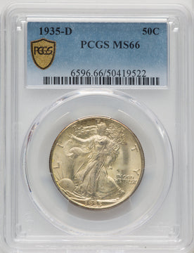 1935-D 50C Walking Liberty Half Dollar PCGS MS66 (506677001)