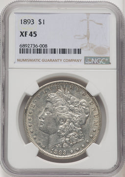 1893 Morgan Dollar NGC XF45