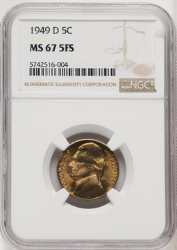 1949-D 5C FS Jefferson Nickel NGC MS67 (771555031)