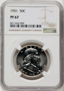 1951 50C Proof Franklin Half Dollar NGC PR67 (771290095)