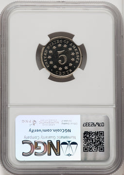 1870 5C CA Proof Shield Nickel NGC PR66