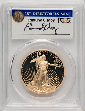 2020-W $50 One-Ounce Gold Eagle First Day of Issue Moy Signed PCGS PR70
