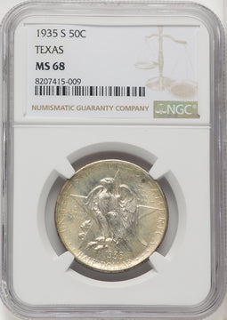 1935-S 50C Texas Commemorative Silver NGC MS68 (771858003)
