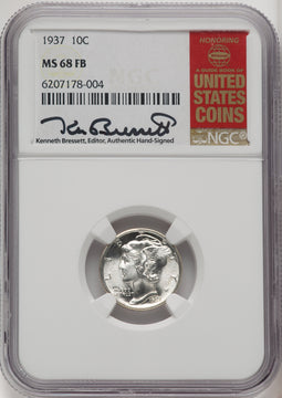 1937 10C FB Mercury Dime NGC MS68 (771837009)