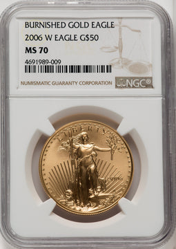 2006-W $50 One-Ounce Gold Eagle 20th Anniversary NGC MS70 (506163003)