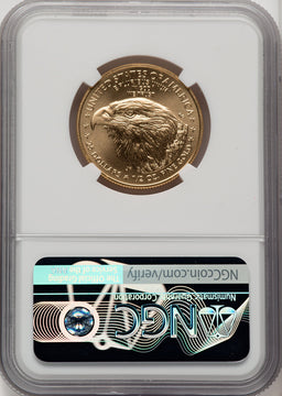 2021 $25 Half-Ounce Gold Eagle Type Two First Day of Issue NGC MS70 (506513007)