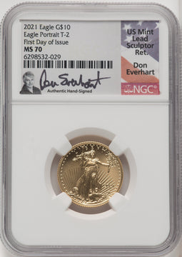 2021 $10 Quarter Ounce Gold Eagle Type Two FDI NGC MS70 (506513006)