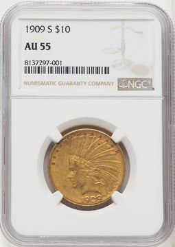 1909-S $10 Indian Eagle NGC AU55 (769438078)