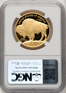 2010-W $50 One-Ounce Gold Buffalo .9999 Fine Gold Brown Label NGC PF70 (770902004)