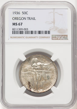 1936 50C Oregon Commemorative Silver NGC MS67 (772193019)
