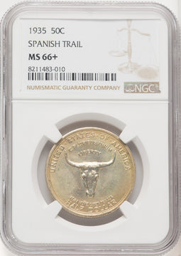 1935 50C Spanish Trail Commemorative Silver NGC MS66+