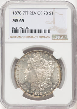 1878 7TF Reverse of 1878 Morgan Dollar NGC MS65