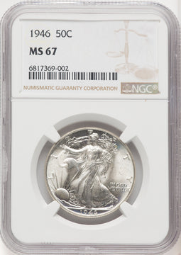 1946 50C Walking Liberty Half Dollar NGC MS67 (772188011)