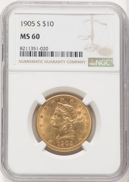 1905-S $10 Liberty Eagle NGC MS60