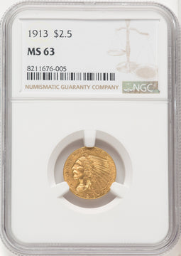 1913 $2.50 Indian Quarter Eagle NGC MS63 (769303014)
