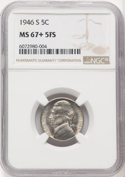 1946-S 5C FS Jefferson Nickel NGC MS67+