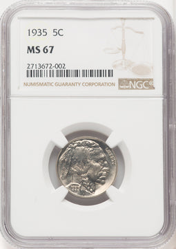 1935 5C Buffalo Nickel NGC MS67