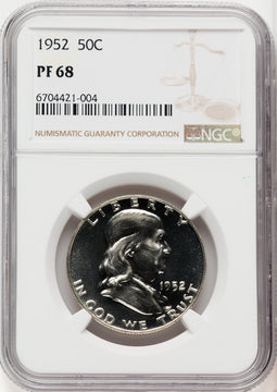 1952 50C Proof Franklin Half Dollar NGC PR68