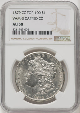1879-CCVAM 3 Capped Die Morgan Dollar NGC AU58