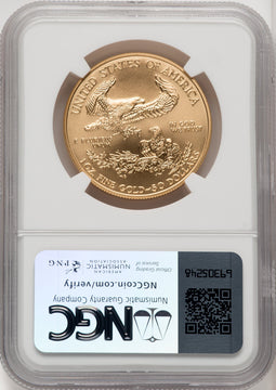 2008-W $50 One-Ounce Gold Eagle Burnished Brown Label NGC MS70 (771225023)