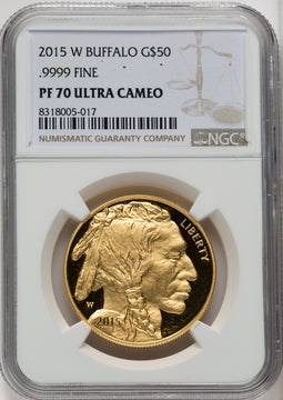 2015-W $50 One-Ounce Gold Buffalo NGC PF70 (519850036)