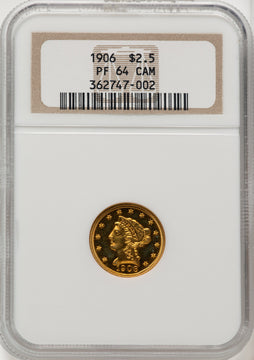 1906 $2.50 CA Proof Liberty Quarter Eagle NGC PR64
