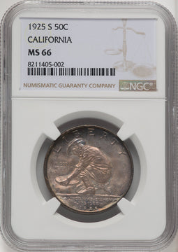 1925-S 50C California Commemorative Silver NGC MS66 (768009002)