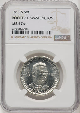1951-S 50C Booker T. Washington Commemorative Silver NGC MS67 (769223057)